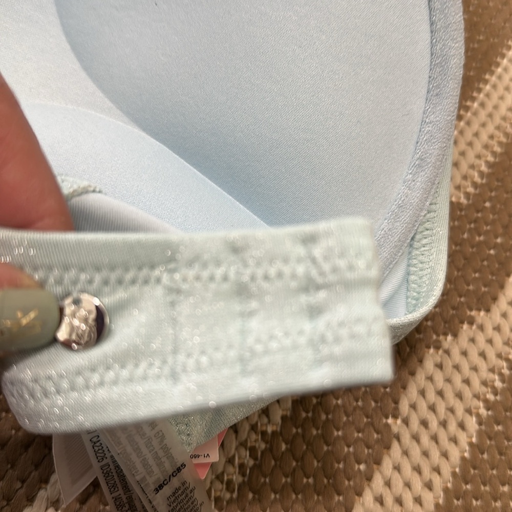 NWT Victoria's Secret Swimsuit Top 38C Blu Green Shimmer Bombshell Add‎ Two Cups - Picture 17 of 17